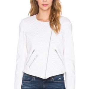 Generation Love White Quilted Moto Jacket Size M